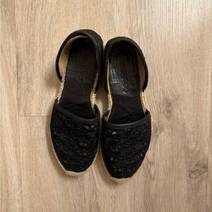 Jimmy Choo Black Lace Espadrilles